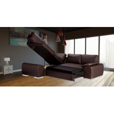 Madrid 1CR2 Left Corner Sofa Bed Brown PU