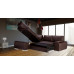 Madrid 1CR2 Left Corner Sofa Bed Brown PU