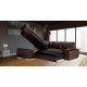 Madrid 1CR2 Left Corner Sofa Bed Brown PU