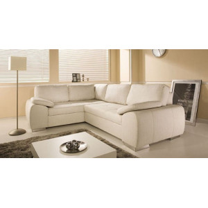 Madrid 1CR2 Left Corner Sofa Bed Cream PU