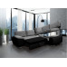 Madrid 2CR1 Right Corner Sofa Bed Black and Silver