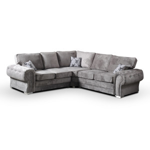 Fernando Large Corner Sofa Grey Formal Back