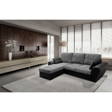 Monza Left Corner Sofa Bed Black and Grey
