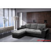 Monza Left Corner Sofa Bed Black and Grey