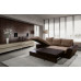Monza Left Corner Sofa Bed Brown