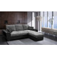 Monza Right Corner Sofa Bed Black and Grey