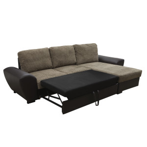 Monza Right Corner Sofa Bed Brown