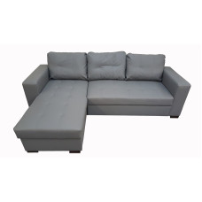 Monza II Left Corner Sofa Bed Grey PU