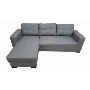 Monza II Left Corner Sofa Bed Grey PU