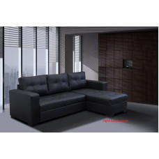 Monza II Right Corner Sofa Bed Black PU