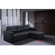 Monza II Right Corner Sofa Bed Black PU