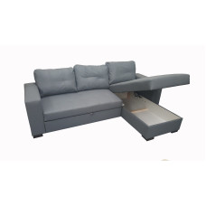 Monza II Right Corner Sofa Bed Grey PU