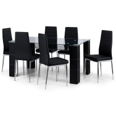 Greenwich Glass Dining Table + 4 Chairs Set