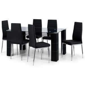 Greenwich Glass Dining Table + 6 Chairs Set