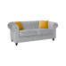 Newport 2 Seater Sofa Silver Plush
