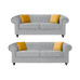 Newport 3+2 Seater Sofa Silver Plush