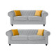Newport 3+2 Seater Sofa Silver Plush