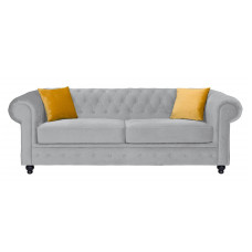 Newport 3 Seater Sofa Silver Plush