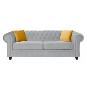 Newport 3 Seater Sofa Silver Plush
