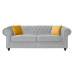 Newport 3 Seater Sofa Silver Plush