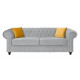 Newport 3 Seater Sofa Silver Plush
