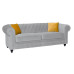 Newport 3 Seater Sofa Silver Plush