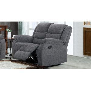Lazy-B Fabric 2 Seater Recliner Grey
