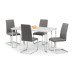 Manhattan White High Gloss Dining Table + 4 Roma Chairs Set