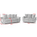 Neveda 3+2 Seater Sofa Silver