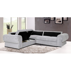 Knightbridge Corner Sofa Bed Silver