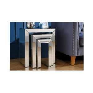 Italia Mirrored Nest of Tables Trio