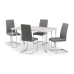 Positano White Marble Dining Table + 4 Chairs Set