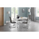 Positano White Marble Dining Table + 4 Chairs Set
