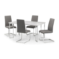 Positano White Marble Dining Table + 6 Chairs Set