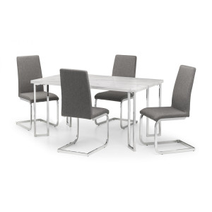 Positano White Marble Dining Table + 6 Chairs Set