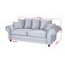 Amalfi 3 Seater Sofa Silver Grey
