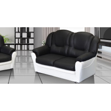Arizona 2 Seater Sofa Black and White PU