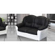 Arizona 2 Seater Sofa Black and White PU