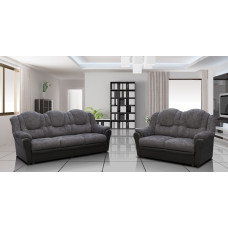 Arizona Fabric 3+2 Seater Sofa Black and Grey