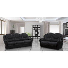 Arizona 3+2 Seater Sofa Black PU