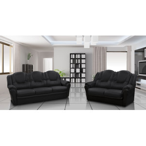 Arizona 3+2 Seater Sofa Black PU