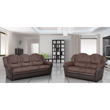 Arizona Fabric 3+2 Seater Sofa Brown and Brown