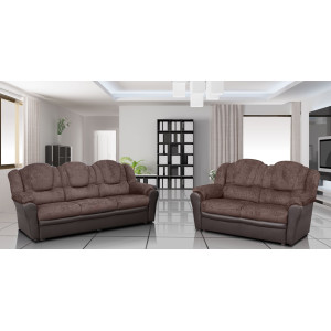 Arizona Fabric 3+2 Seater Sofa Brown and Brown