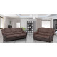 Arizona Fabric 3+2 Seater Sofa Brown and Brown