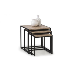 Tribeca Nest of Tables - Black / Sonoma Oak