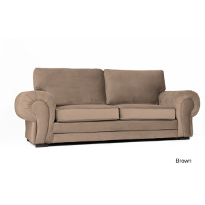 Windsor 3 Seater Brown Plush