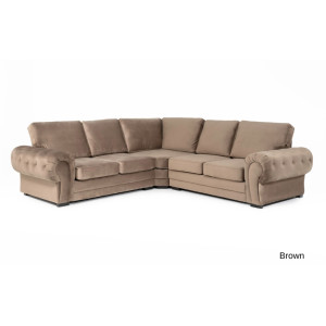 Windsor Large Corner Sofa Brown Plush