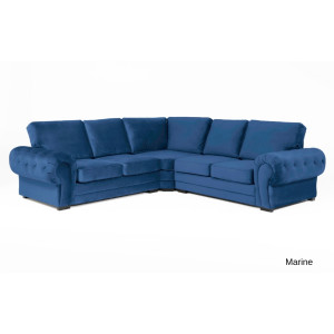 Windsor Large Corner Sofa Marine Blue Plush