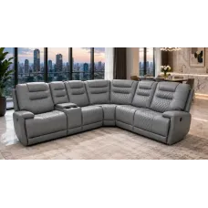 Arwen Grey Leather Corner Power Recliner