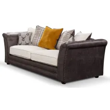 Lola 3 Seater DK Grey-Silver Check